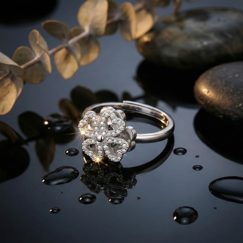 FableAlley™ The Fortuna Clover Anxiety Ring