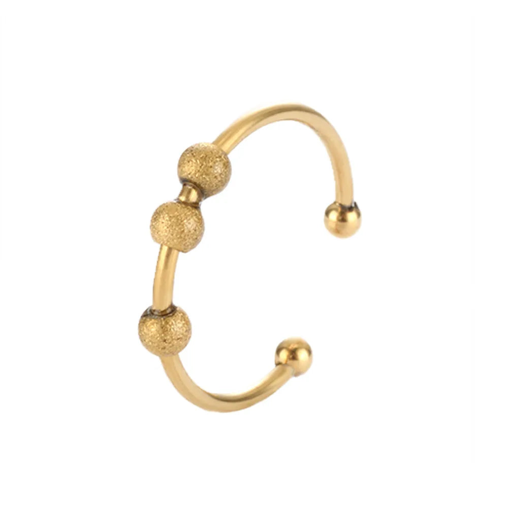 新款流行珠焦虑环减压开口可旋转环不锈钢防焦虑饰品