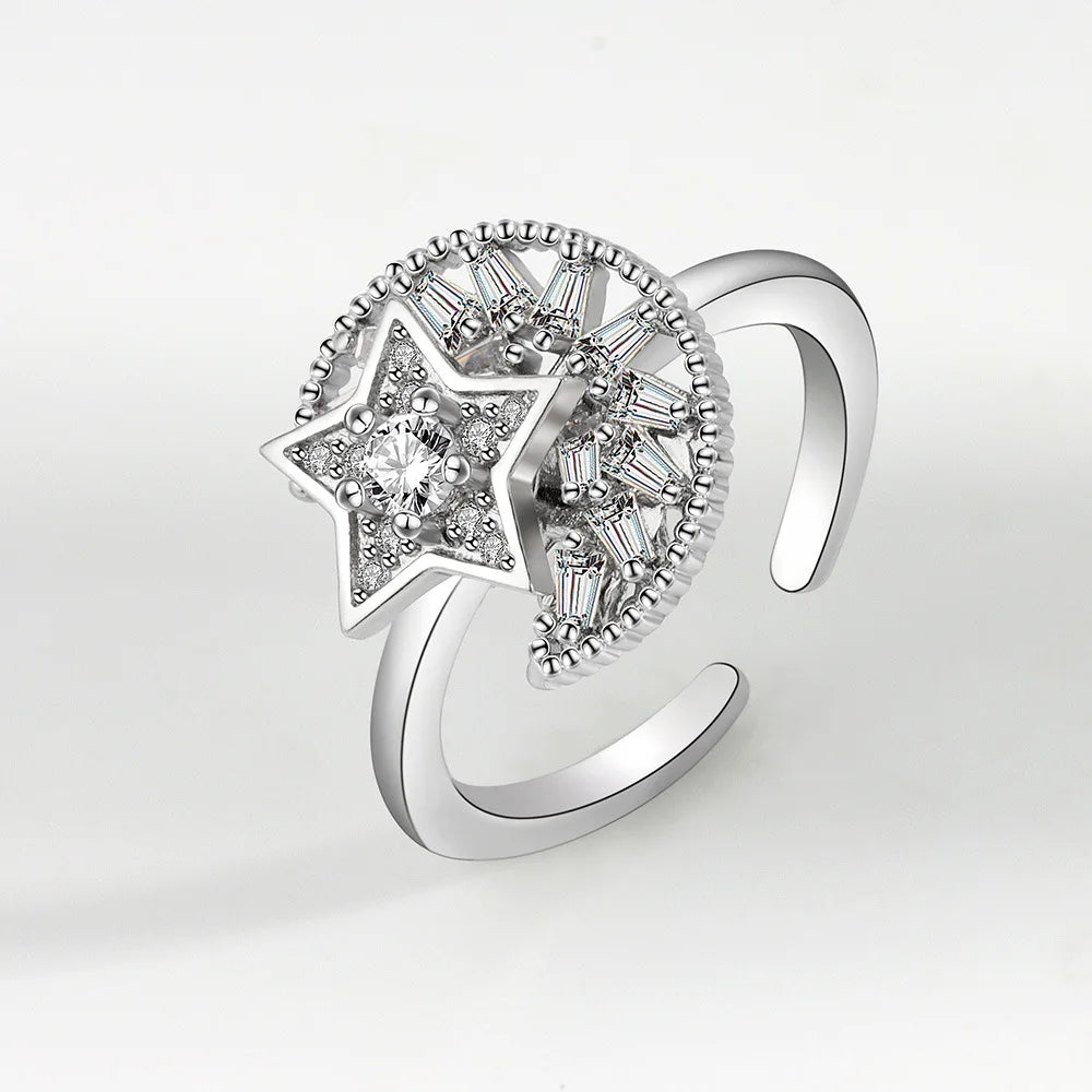 旋转环缓解焦虑开环套装减压锆石环