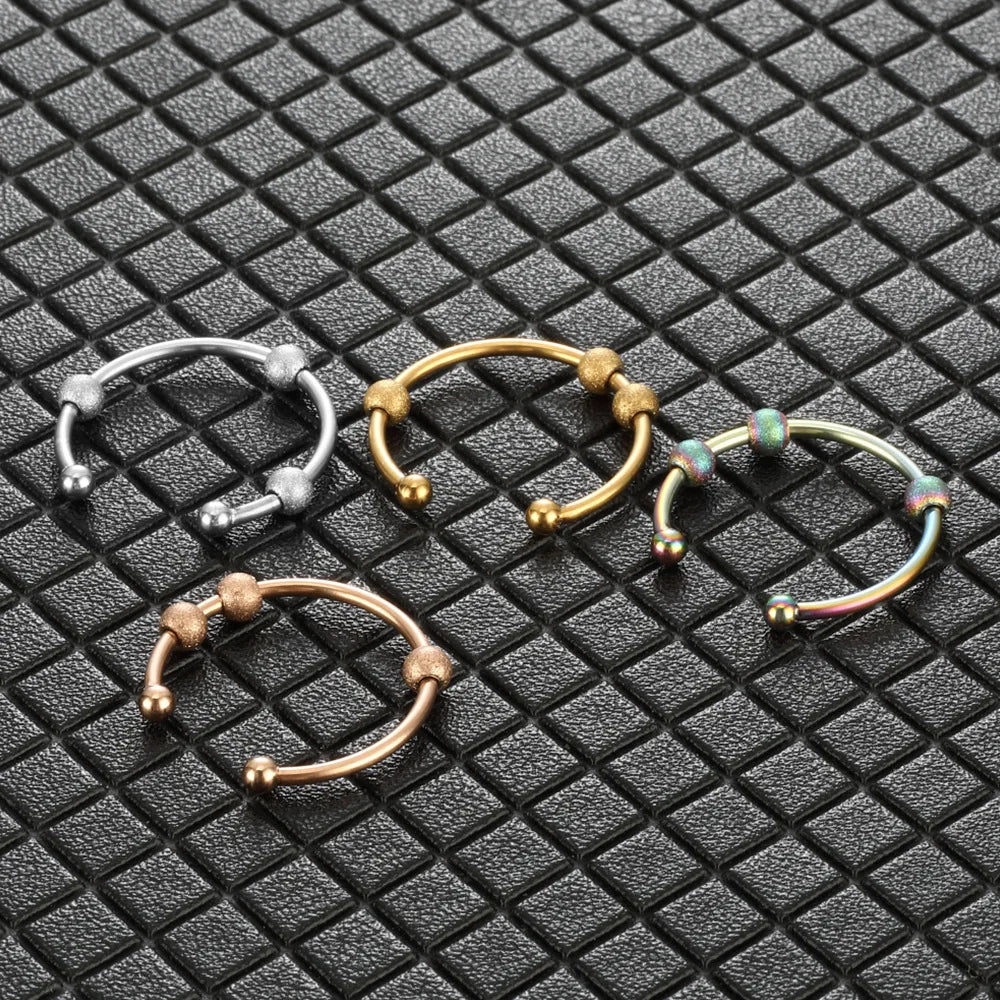 新款流行珠焦虑环减压开口可旋转环不锈钢防焦虑饰品