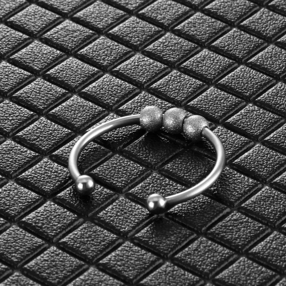 新款流行珠焦虑环减压开口可旋转环不锈钢防焦虑饰品