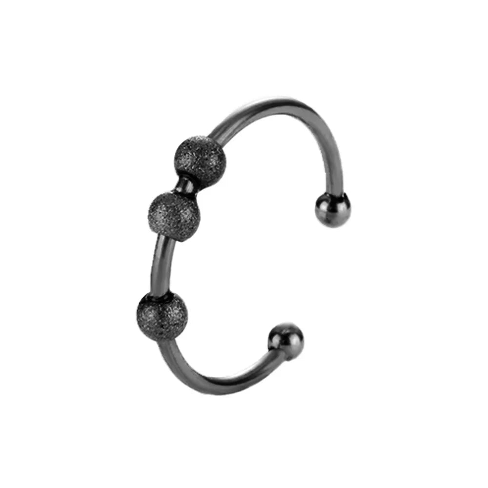 新款流行珠焦虑环减压开口可旋转环不锈钢防焦虑饰品