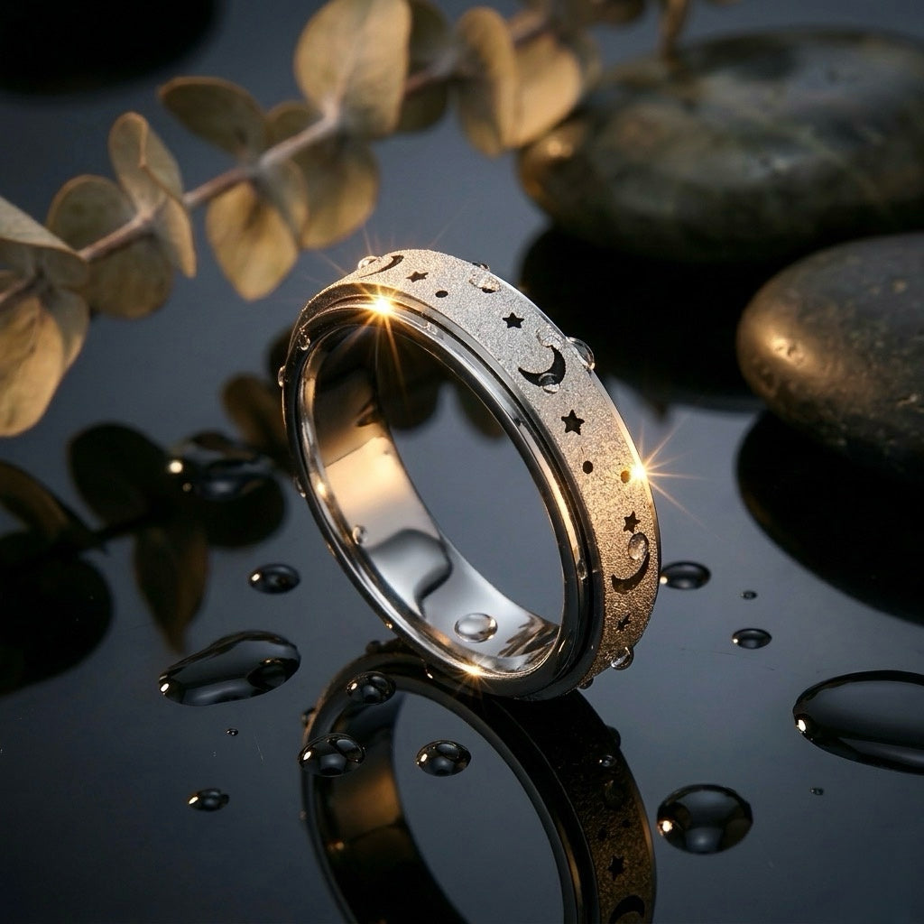 FableAlley™ The Midnight Astro Anxiety Ring